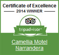 TripAvisor 2014 Winner - Camellia Motel 2014 Certificate of Excellence